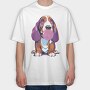 Bassethoundbubblegum, Tricou Oversize Barbati (Unisex)