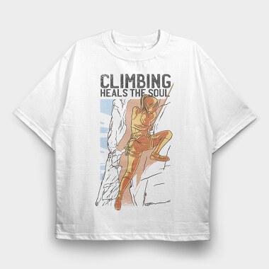 Climbing Heals the Soul, Tricou Oversize Barbati (Unisex)