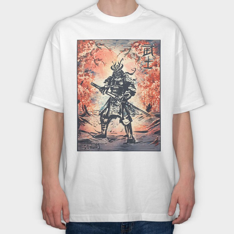 Samurai Traditional Trees, Tricou Oversize Barbati (Unisex)