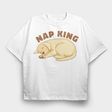Nap King Labrador, Tricou Oversize Barbati (Unisex)