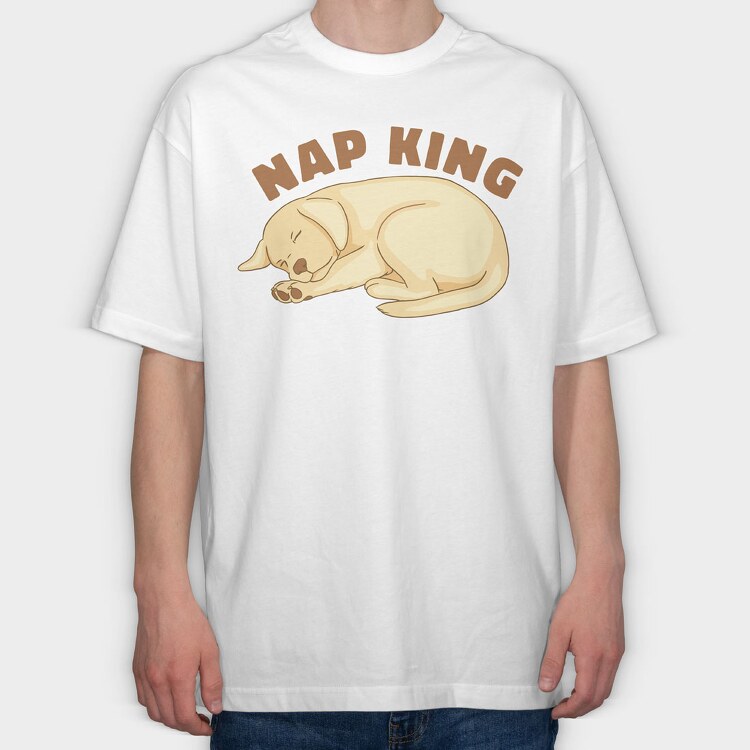Nap King Labrador, Tricou Oversize Barbati (Unisex)