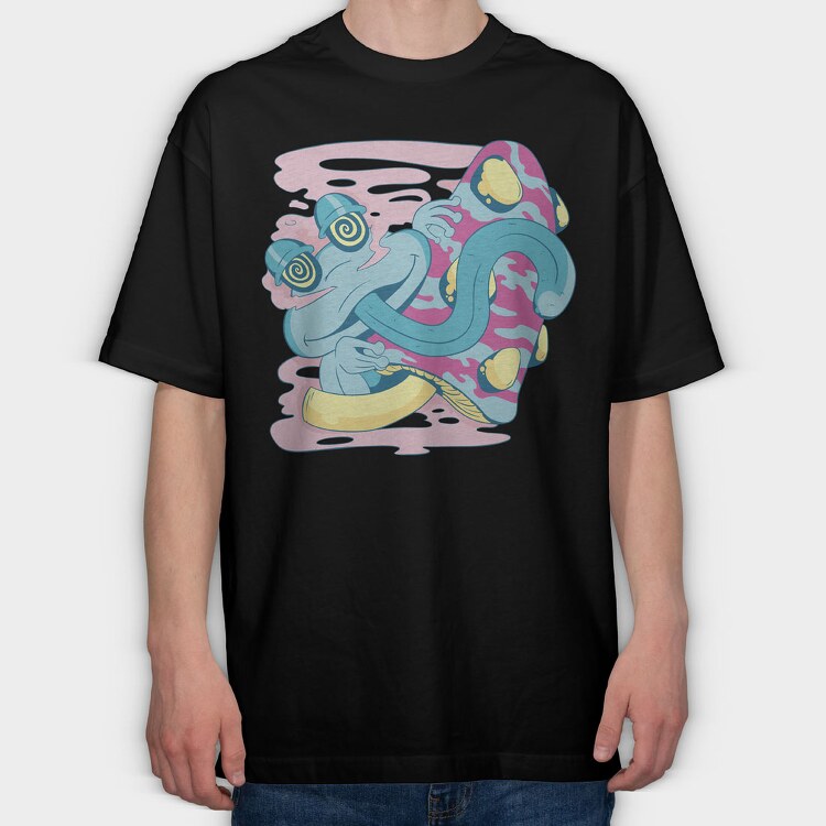 Trippy Frog, Tricou Oversize Barbati (Unisex)