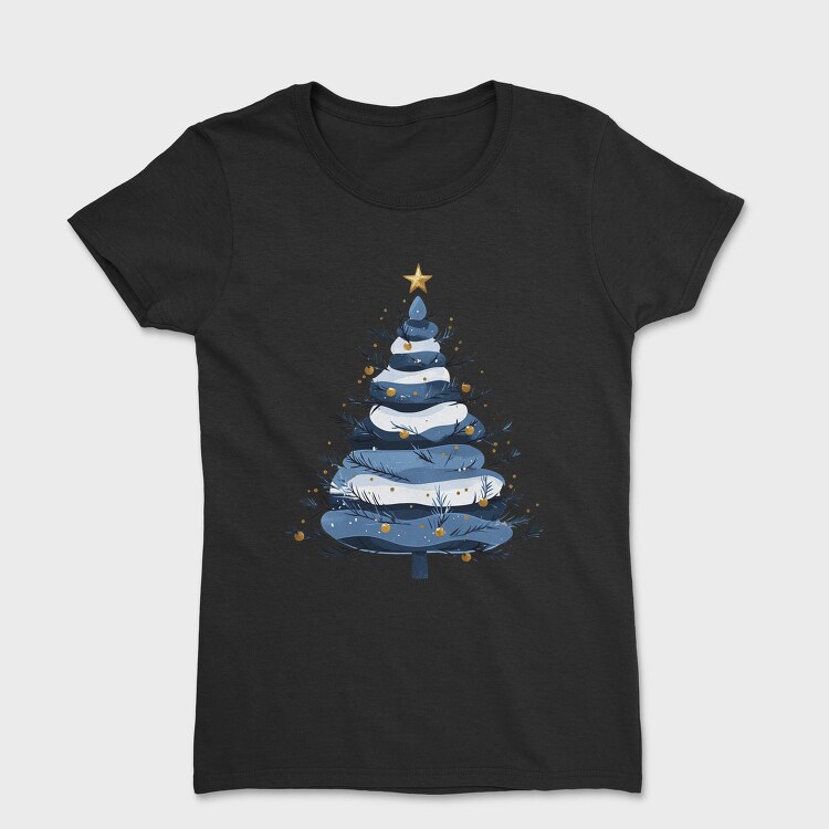 Blue Snow Serenity Tree, Tricou Femei