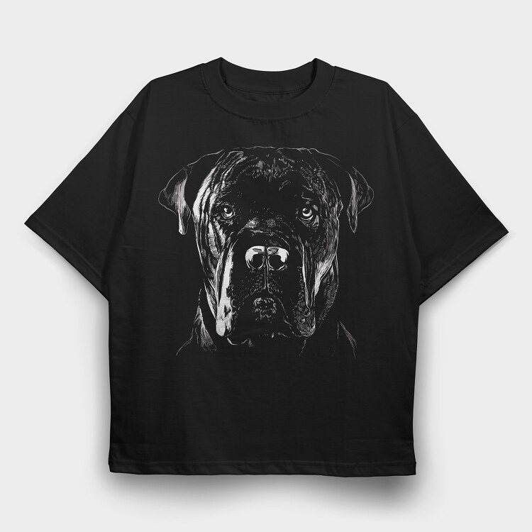 Italian Cane Portrait, Tricou Oversize Barbati (Unisex)