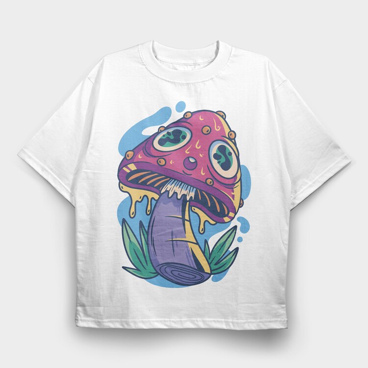 Trippy Mushroom, Tricou Oversize Barbati (Unisex)