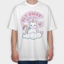 Fly Away With Me Unicorn Cat, Tricou Oversize Barbati (Unisex)