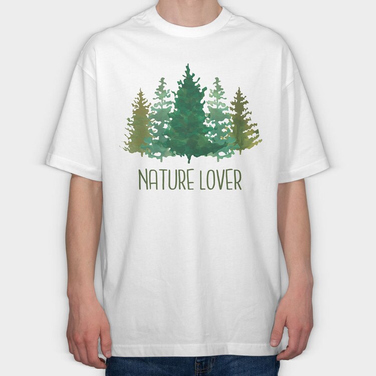 Nature Lover Pines, Tricou Oversize Barbati (Unisex)