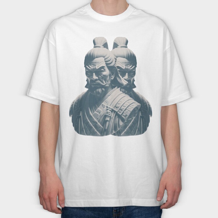 Samurais Monochrome, Tricou Oversize Barbati (Unisex)