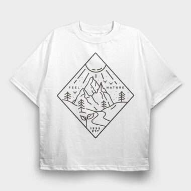 Nature Minimal Feel Nature, Tricou Oversize Barbati (Unisex)