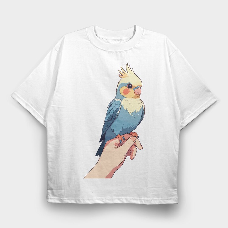 Cockatiel Finger, Tricou Oversize Barbati (Unisex)