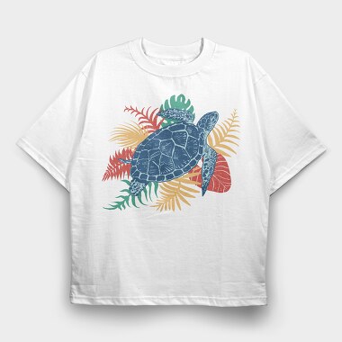 Tropical Turtle, Tricou Oversize Barbati (Unisex)