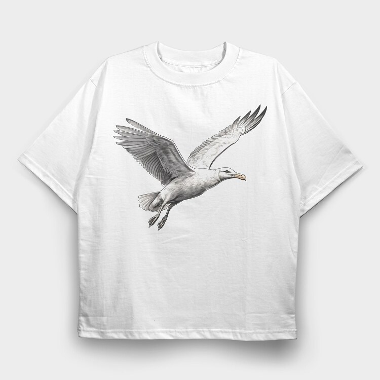 Flying Seagull 2, Tricou Oversize Barbati (Unisex)