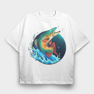 Trout Fish, Tricou Oversize Barbati (Unisex)