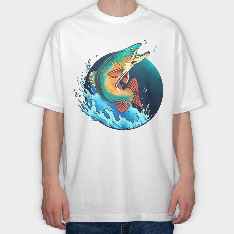 Trout Fish, Tricou Oversize Barbati (Unisex)