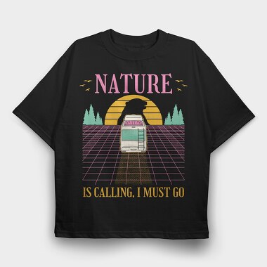 Nature Vaporwave, Tricou Oversize Barbati (Unisex)