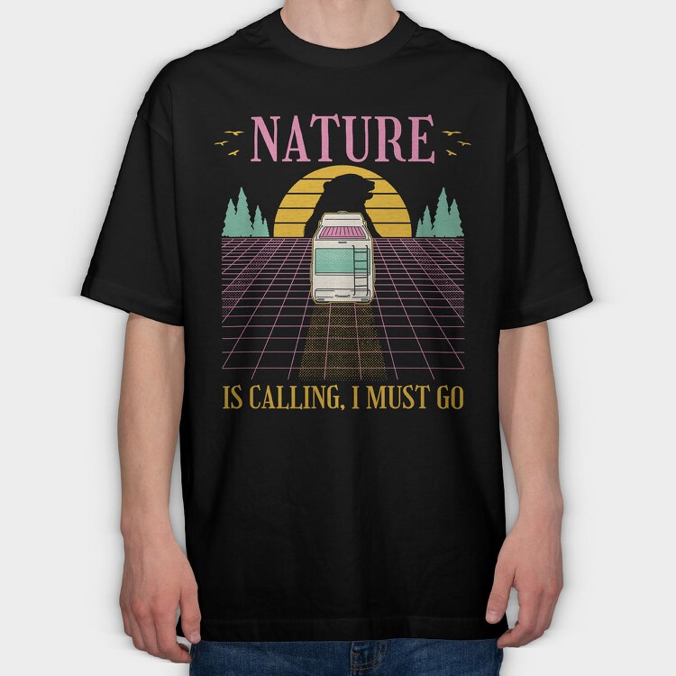 Nature Vaporwave, Tricou Oversize Barbati (Unisex)