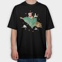 Santa Cat Christmas Tree, Tricou Oversize Barbati (Unisex)
