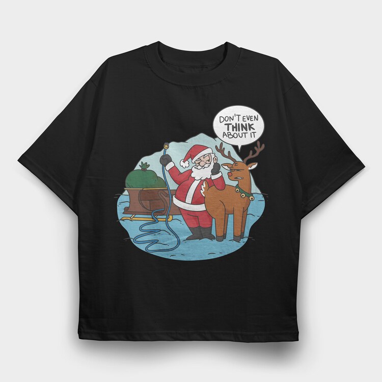 Naughty Santa, Tricou Oversize Barbati (Unisex)