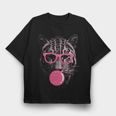 Jaguar Bubblegum Monochrome, Tricou Oversize Barbati (Unisex)