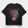 Jaguar Bubblegum Monochrome, Tricou Oversize Barbati (Unisex)