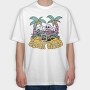 Beach Vibes Skeleton, Tricou Oversize Barbati (Unisex)