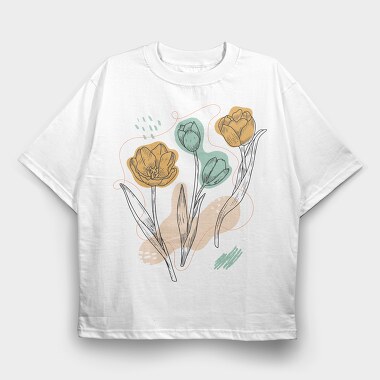 Tulips, Tricou Oversize Barbati (Unisex)