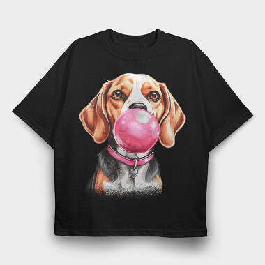 Beagle Bubblegum, Tricou Oversize Barbati (Unisex)