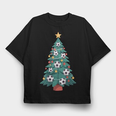 Football Christmas Tree, Tricou Oversize Barbati (Unisex)