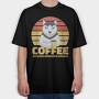 Coffee Because Murder Is Wrong Dog, Tricou Oversize Barbati (Unisex)