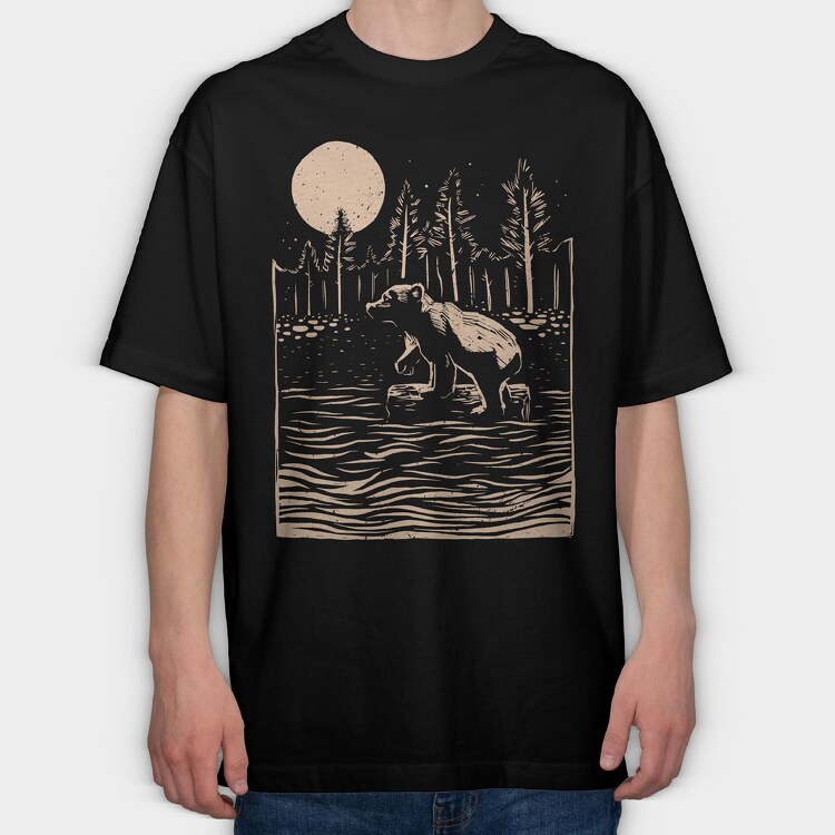 Bear Art, Tricou Oversize Barbati (Unisex)