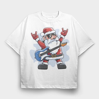 Santa Claus Rocker, Tricou Oversize Barbati (Unisex)