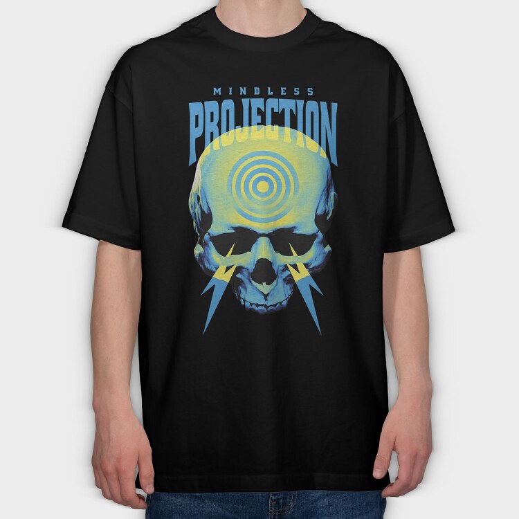 Negative Skull Circles, Tricou Oversize Barbati (Unisex)