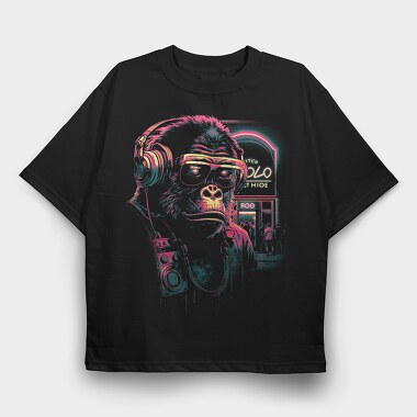 Neon Gorilla, Tricou Oversize Barbati (Unisex)