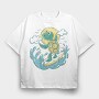 Turtle Surfing, Tricou Oversize Barbati (Unisex)