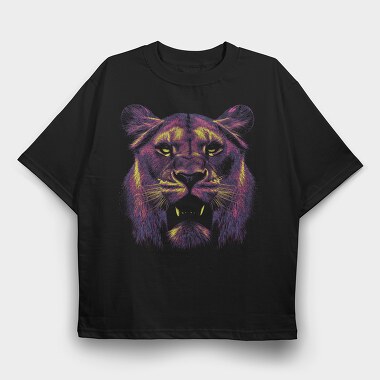 Neon Lion, Tricou Oversize Barbati (Unisex)