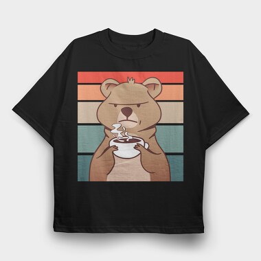 Coffee Grumpy Quokka, Tricou Oversize Barbati (Unisex)