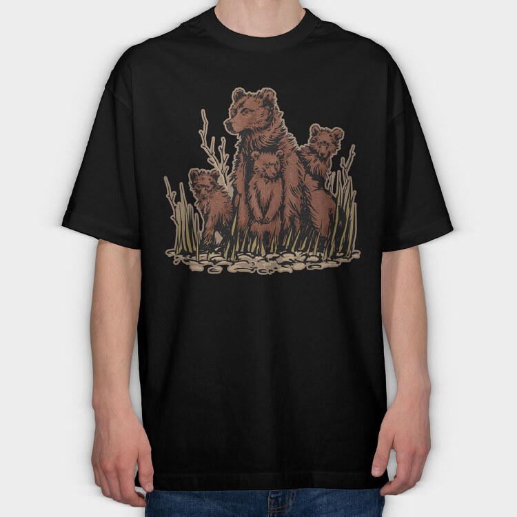Bear Cubs, Tricou Oversize Barbati (Unisex)