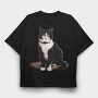 Tuxedo Cat, Tricou Oversize Barbati (Unisex)