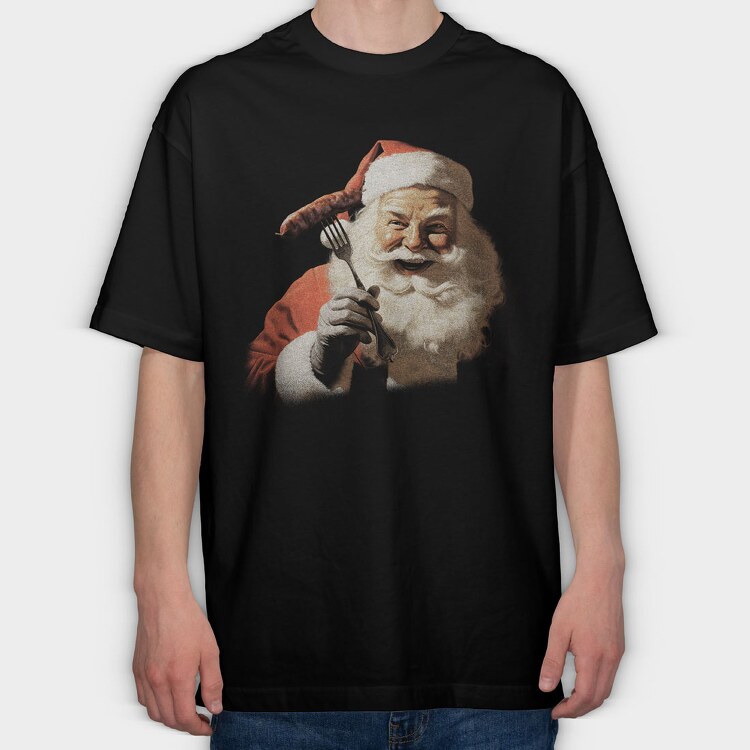 Santa Funny, Tricou Oversize Barbati (Unisex)