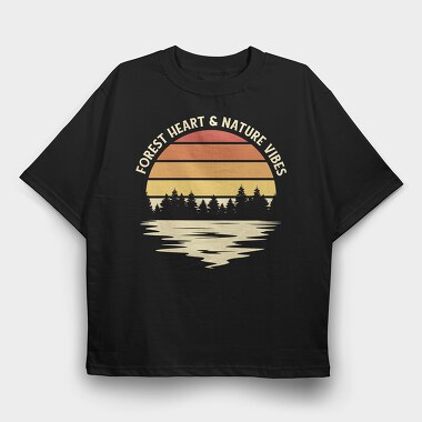 Forest Heart and Nature Vibes, Tricou Oversize Barbati (Unisex)