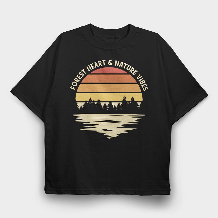 Forest Heart and Nature Vibes, Tricou Oversize Barbati (Unisex)