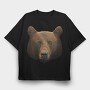 Bear Face, Tricou Oversize Barbati (Unisex)