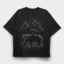 Bear Family Lines, Tricou Oversize Barbati (Unisex)