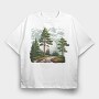 Forest Hiking, Tricou Oversize Barbati (Unisex)