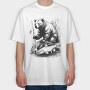 Bear Fishing, Tricou Oversize Barbati (Unisex)