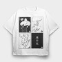 Japanese Flowers, Tricou Oversize Barbati (Unisex)