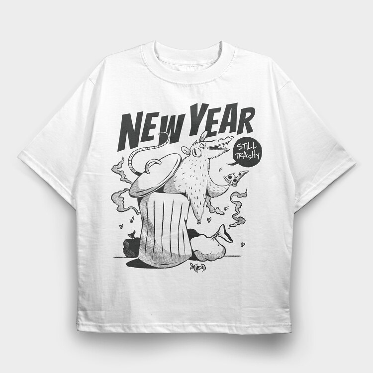 New Year Trash, Tricou Oversize Barbati (Unisex)