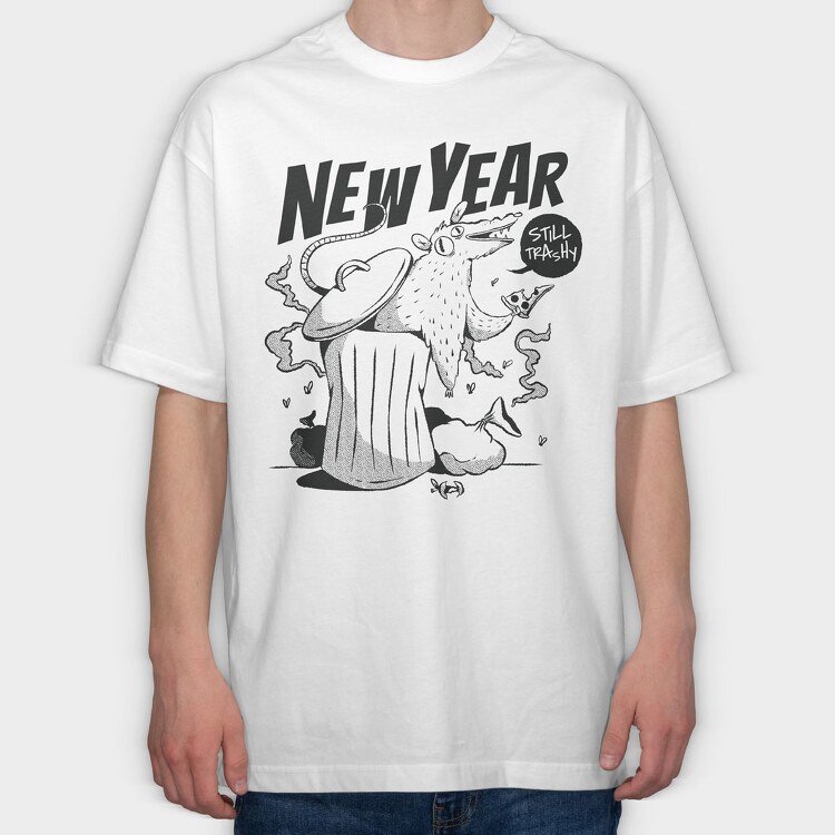 New Year Trash, Tricou Oversize Barbati (Unisex)