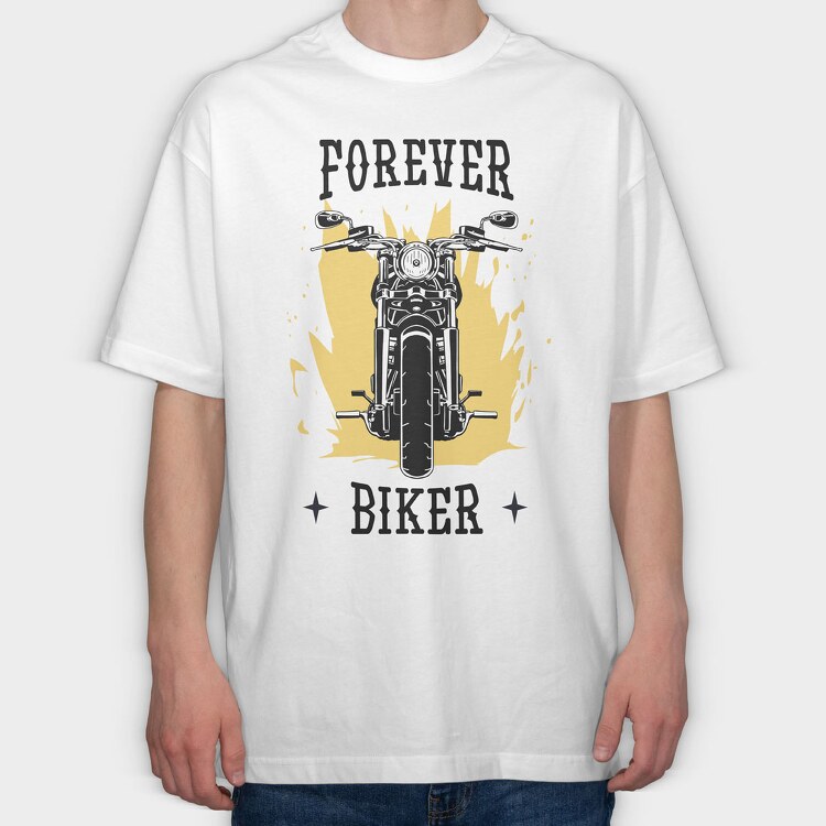 Forever Biker, Tricou Oversize Barbati (Unisex)