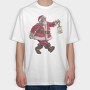 Santa Walking, Tricou Oversize Barbati (Unisex)